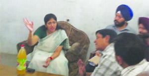 DC Alaknanda Dayal listens to problems of residents in Basant Nagar Phagwara on Thursday. 