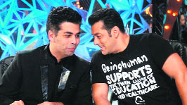 Karan Johar (R) with Salman Khan
