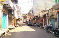 A deserted market in Faridkot. A Tribune photograph