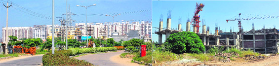 A number of residential projects reflect the realty potential of the stretch along NH-21 in Mohali district; and (below)under construction AC bus terminus is one of the top-end projects coming up in the area.
