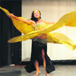 A student presents a Spanish dance at MCMDAV College in Sector 36, Chandigarh, on Saturday. Tribune photo: Parvesh Chauhan