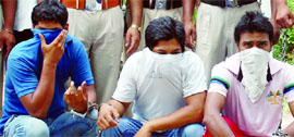 Youths who were arrested in snatching cases in Amritsar recently.