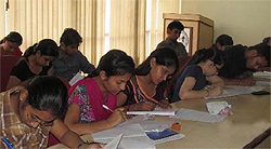 Students attending a soft skills training programme organised at the Punjab Technical University Giani Zail Singh Campus in Bathinda