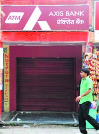 The ATM of Axis Bank in Sector 12, Panchkula, where a theft took place on Sunday