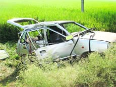The car after the accident. T