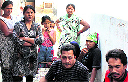 Family members of the victim in Jalandhar on Saturday night