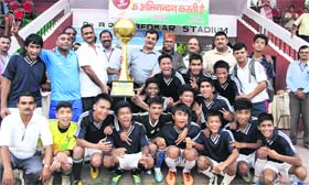 The football team of the Army School, Clement Town, that won the 4th ONGC Ram Bahadur Chettri Memorial Inter-School Football Tournament in Dehradun on Monday