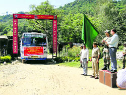 RR Commanding officer flags off the motivational tour in Kalakote on Monday. 