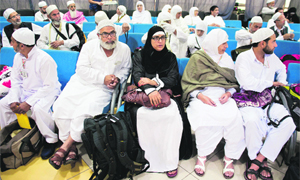 A file photo of Haj pilgrims waiting for their turn to depart for the annual pilgrimage. 