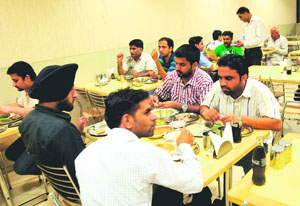 An inside view of the Deluxe Dhaba in Sector-28, Chandigarh