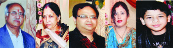 The unfortunate family-- (LtoR) Ashok Agarwal, his wife Manju Agarwal, son Amit Agarwal,daughter-in-law Seema Agarwal and grandson Shobit.