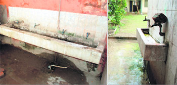 Drinking water facilities in unhygienic conditions at Government Senior Secondary Schools in Sectors 6 and 7 in Panchkula. 
