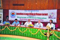 Dr RS Rasuria, director, DE, Sikkim Manipal University, inaugurates a workshop on Innovations in Lesson Writing at Kurukshetra University. 