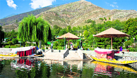 A view of the Manasabal Lake, 30 km from Srinagar.
