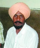 Jangir Singh, father of the injured Harpreet, outside the emergency ward of the Civil Hospital. 