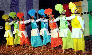 Students present bhangra at Taranum, the techno-cultural fest organised at the PTUGZS campus. 