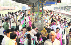 Scores of passengers get stranded as trains get delayed for hours because of a bandh call by farmer and labourer organisations at the railway station in Jalandhar on Friday.