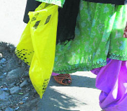 Polythene bags continue to be in use across the Valley.
