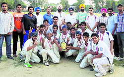 The Ludhiana Zone II team after winning the Inter- Zonal Schools T20 Cricket Tournment (U-19) at the PAU in Ludhiana