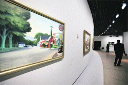 Work of US artist Edward Hopper displayed as part of an exhibition dedicated to his work in Paris on Friday. 