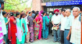 All for a token: People stand in long queues outside the revenue offices in Amritsar