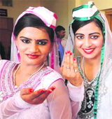 Participants at the 35th Zonal Youth Festival being held in Guru Nanak Girls College, Yamunanagar.