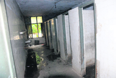 Insanitary condition of bathrooms and toilets at the police quarters in the police lines, Jalandhar. 