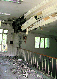 The squash court building in dilapidated condition at Rakh Bagh in Ludhiana