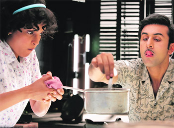 Ranbir Kapoor and Priyanka Chopra in Barfi