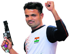 Vijay Kumar after he won the silver medal in the London Olympics 