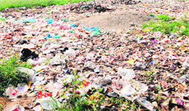 A portion of the historic Company Bagh, which has turned into a garbage dump in Amritsar.