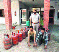LPG thieves in police custody on Sunday.
