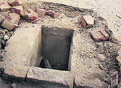 An uncovered drain in Adarsh Nagar in Jalandhar