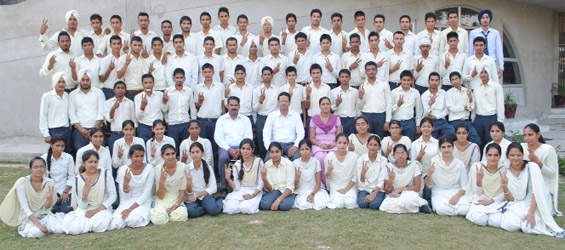 The victorious teams of Baba Farid Senior Secondary School.