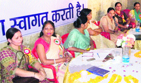 Senior functionaries of the Haryana Nurses Association at a state-level conference in Rewari.