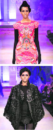 Models showcasing their creations.