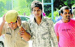 Accused Aman and Jasmer Singh being taken to a court in Panchkula on Tuesday
