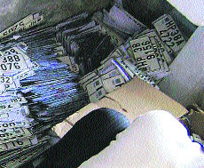 High security number plates piled up at Nurpur.