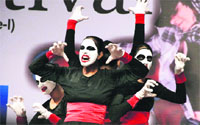 Students give a mime performance at the PTU Zonal Youth Festival at the CT Group of Institutions in Jalandhar on Tuesday. photo: Sarabjit Singh