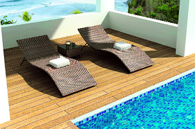 Go for simple outdoor furniture.