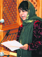 Mehbooba Mufti in the Assembly on Wednesday.