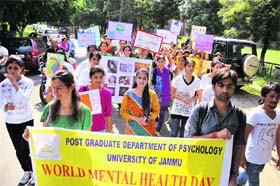 Students take part in an awareness rally on Wednesday
