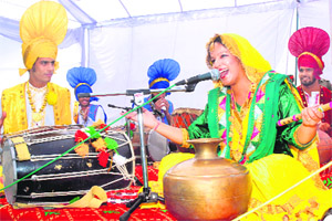 Students perform a cultural item during the inauguration of the third Bhartiya Vigyan Sammelan and Expo-2012 at LPU near Jalandhar on Thursday. 