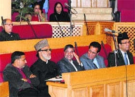 Senior ministers attend the Legislative Council session in Srinagar
