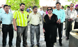 Health Services director Madhu Khullar during the International Day of the Girl child function in Jammu on Thursday. Tribune Photo/Anand Sharma 