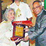 Neena Tiwana with President Pranab Mukherjee