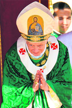 Pope Benedict XVI leads a mass to announce a new global "Year of Faith" at St Peter's square in Vatican.  AFP