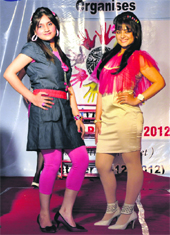 Students participate in a fashion show during the 2nd day of the annual fiesta APEEJAY PINNACLE-2012 at Apeejay Institute of Management Technical Campus in Jalandhar on Friday.
