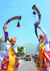 File photo of a religious procession taken out during Navratras in Jammu. 