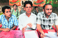 Representatives of GMC Jammu Bachao Abhiyan address the media in Jammu on Friday. 